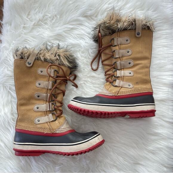 Sorel | Women’s Boots Joan Of Arctic Taffy & Bonbon Suede Waterproof Winter Snow - Picture 4 of 11
